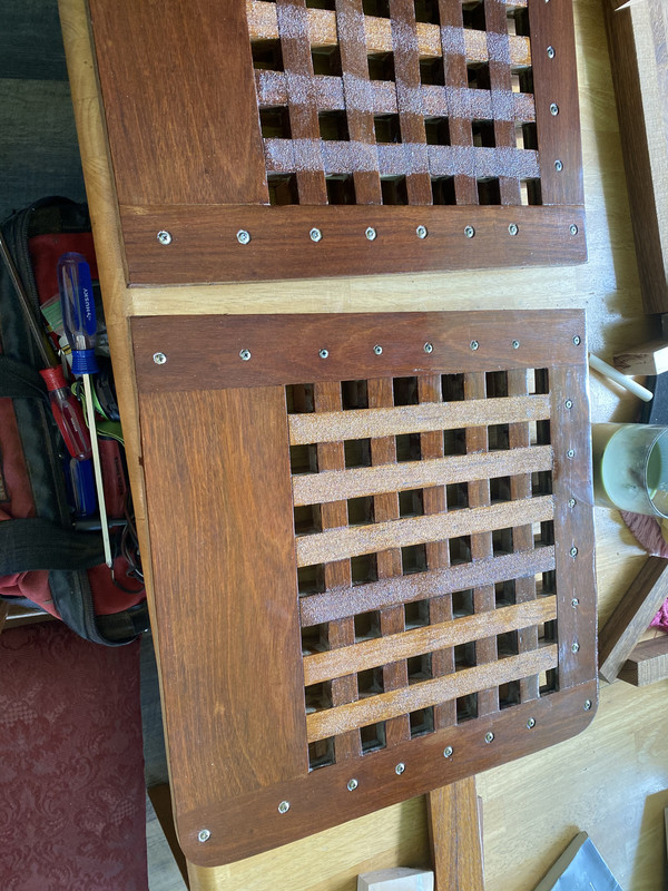 Teak grates for boat.