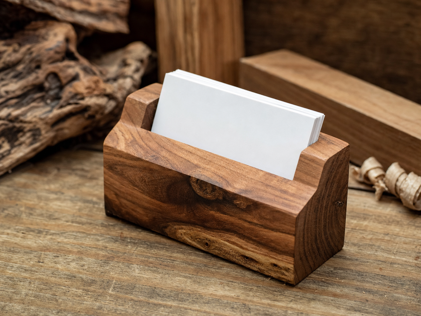 Wooden Business Card Holder