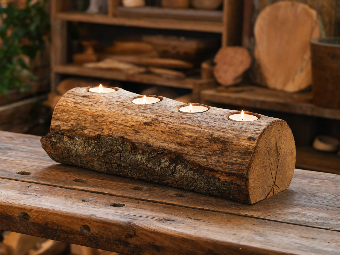 Candle Holder Log