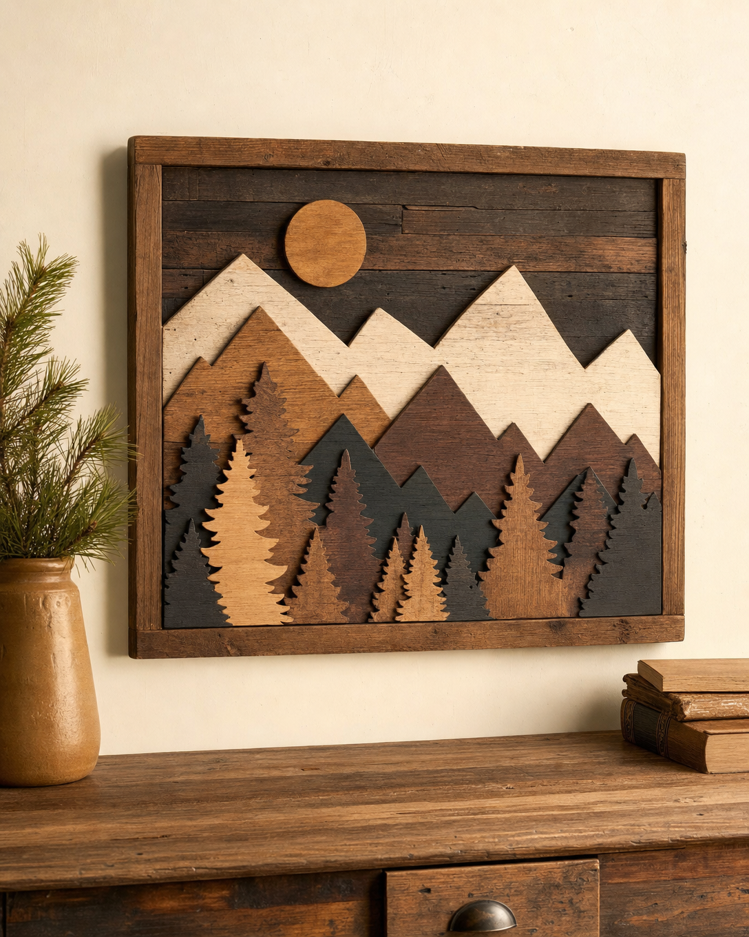 Scrap Wood Mountain Art