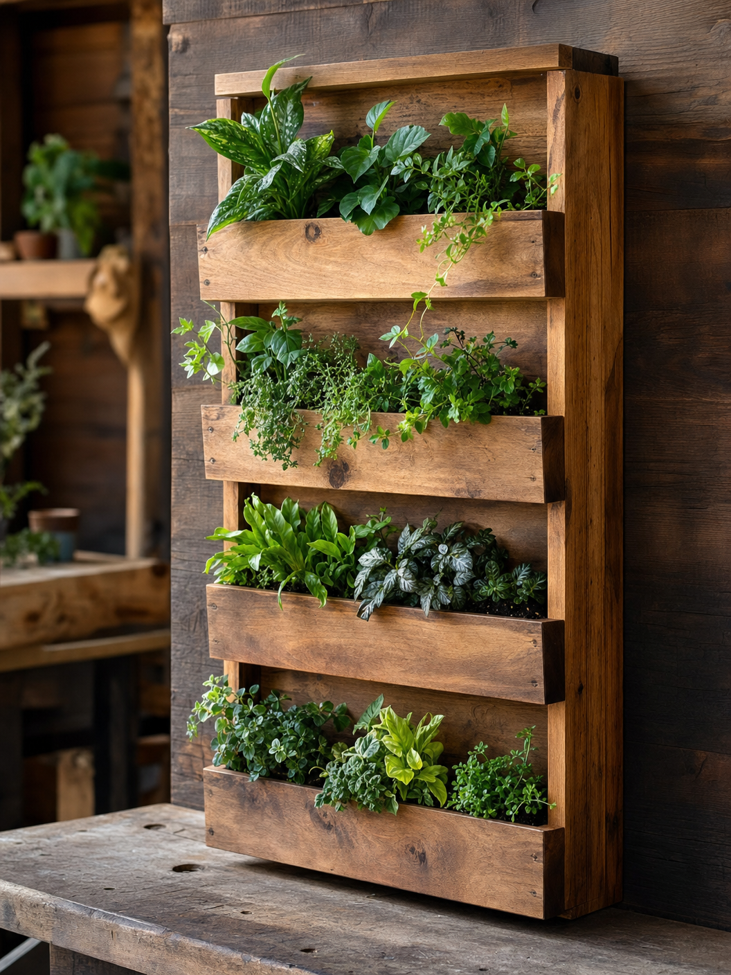 Wooden Planter Wall
