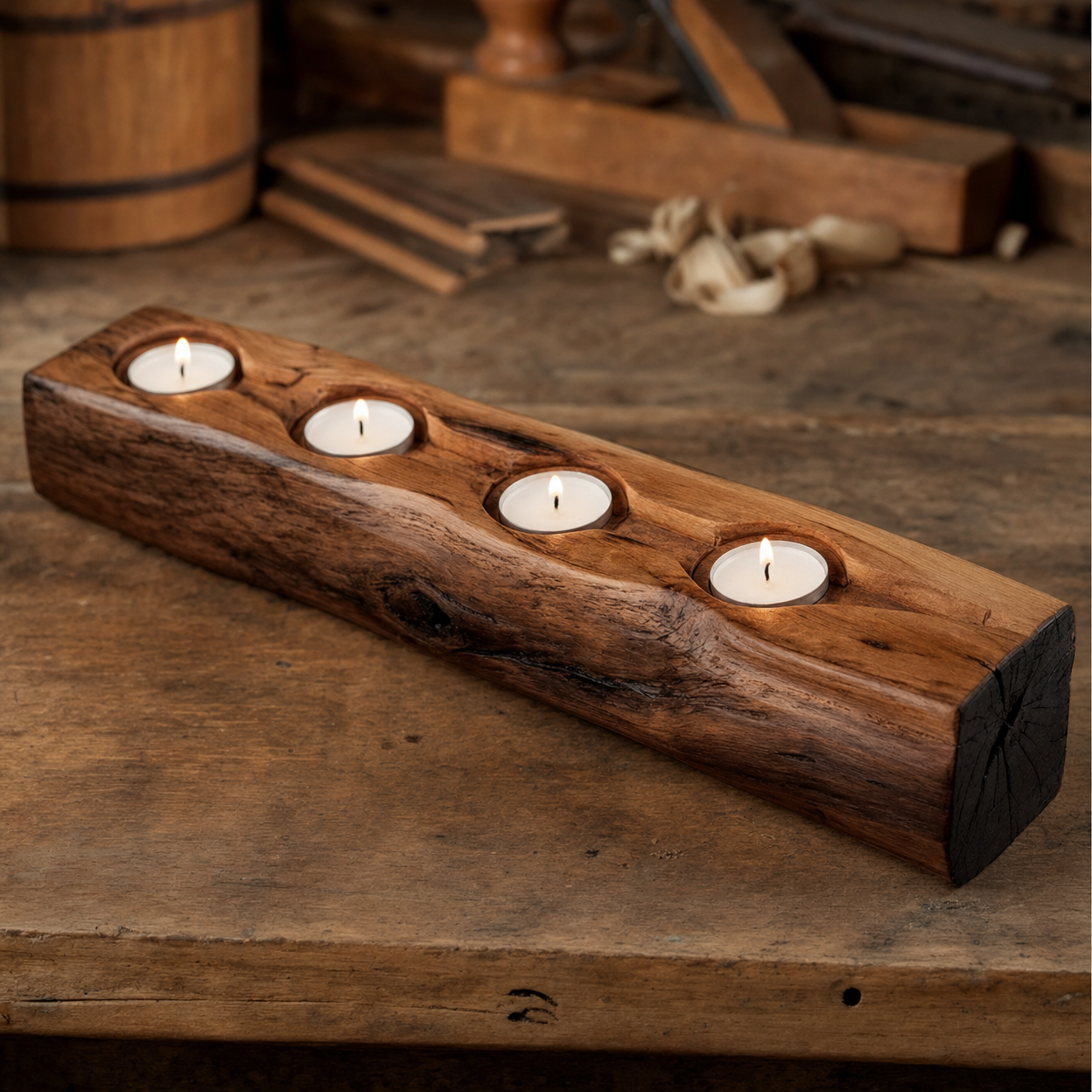 Rustic Tea Light Candle Holder