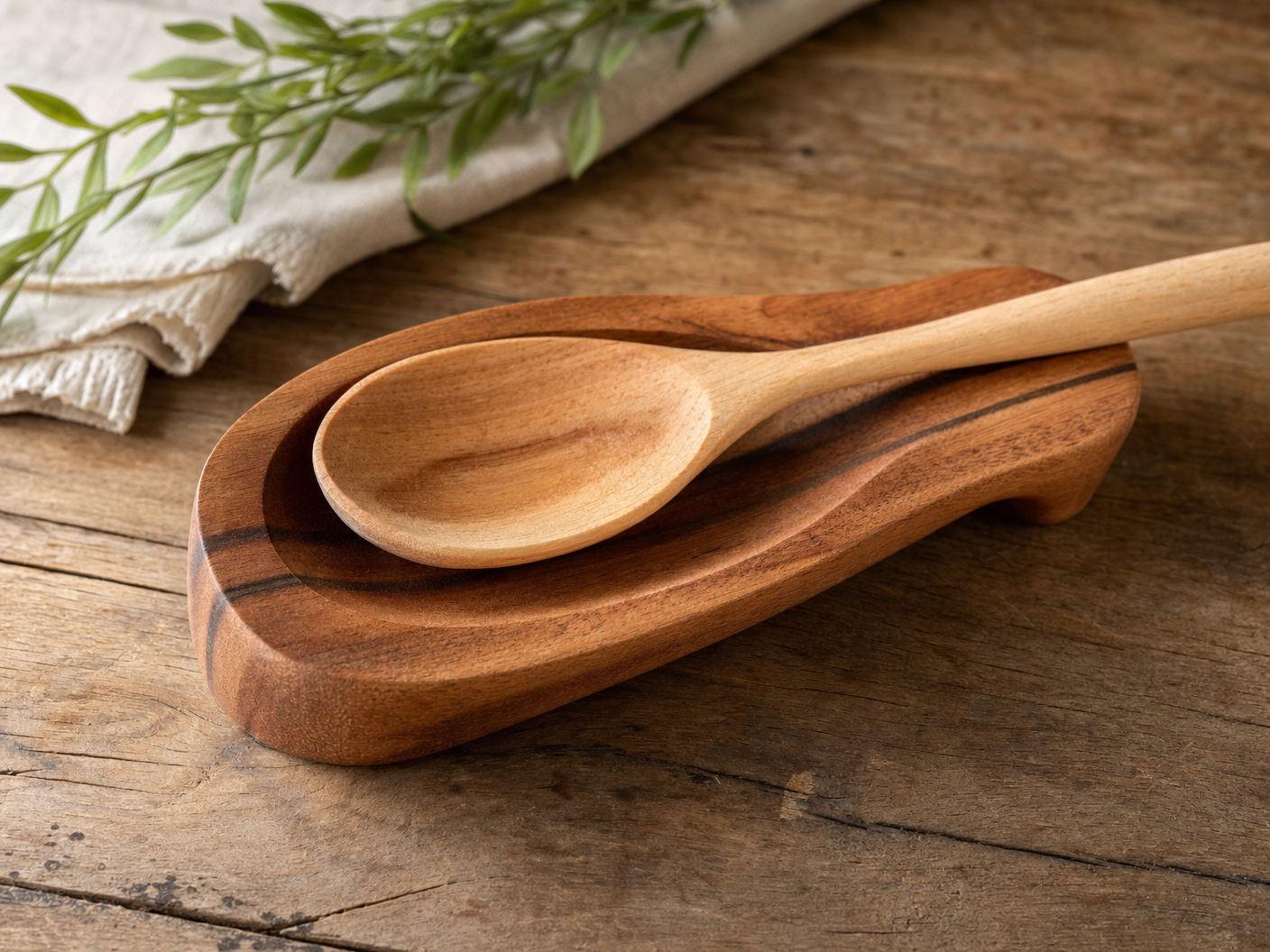 Wooden Spatula Rest