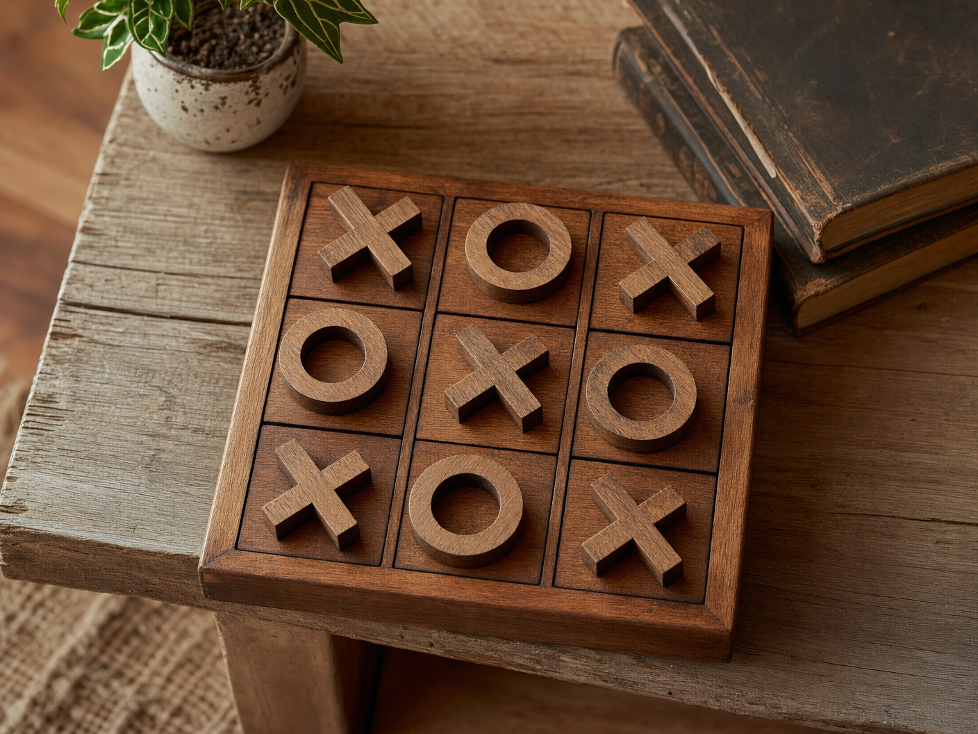 Wooden Tic-Tac-Toe Game