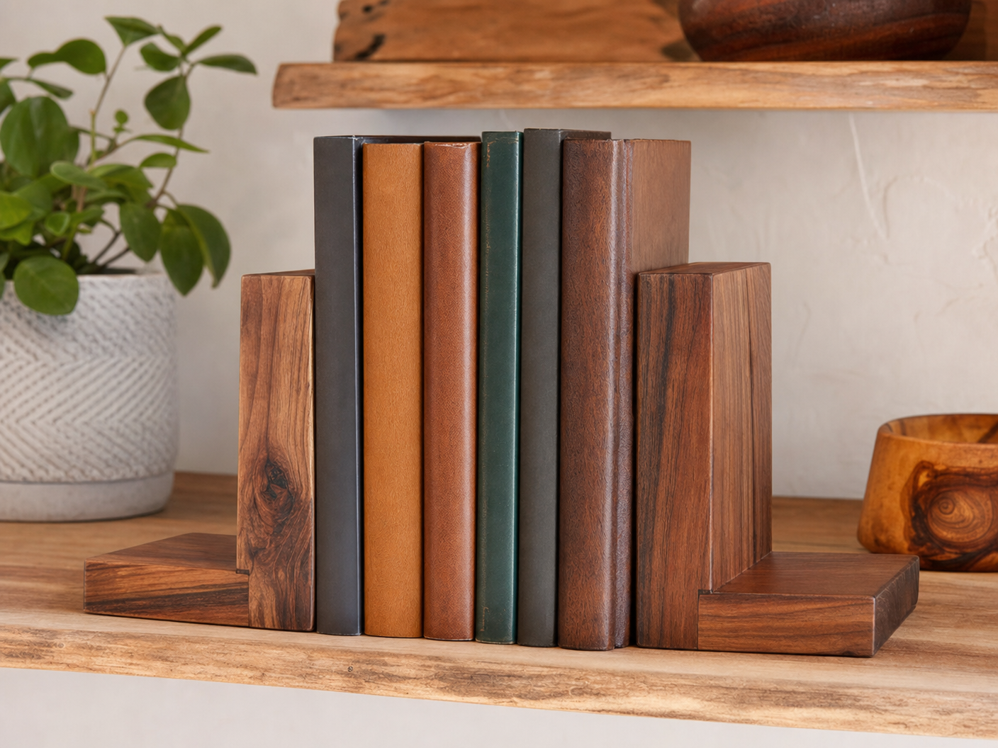 Wooden Bookends