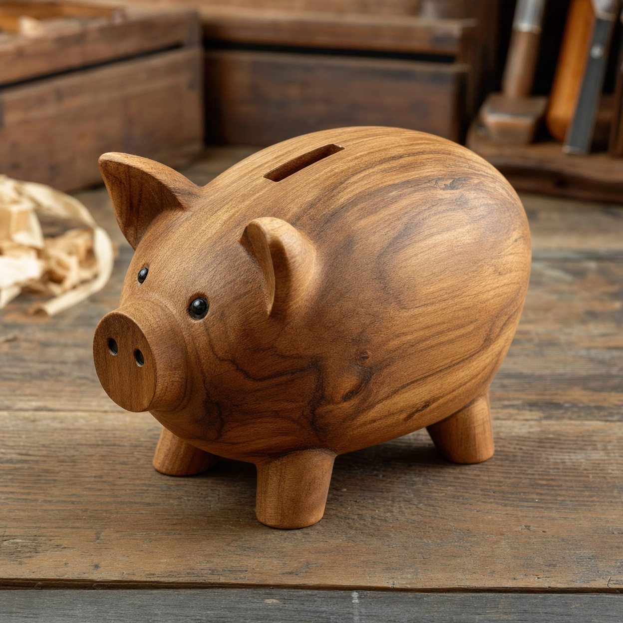 Wooden Piggy Bank